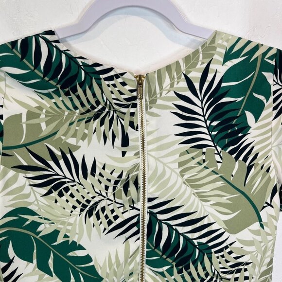 Lulus Give me a Print Green Palm Leaf Mini Shift Dress Size XS tropical vacay - Picture 7 of 8
